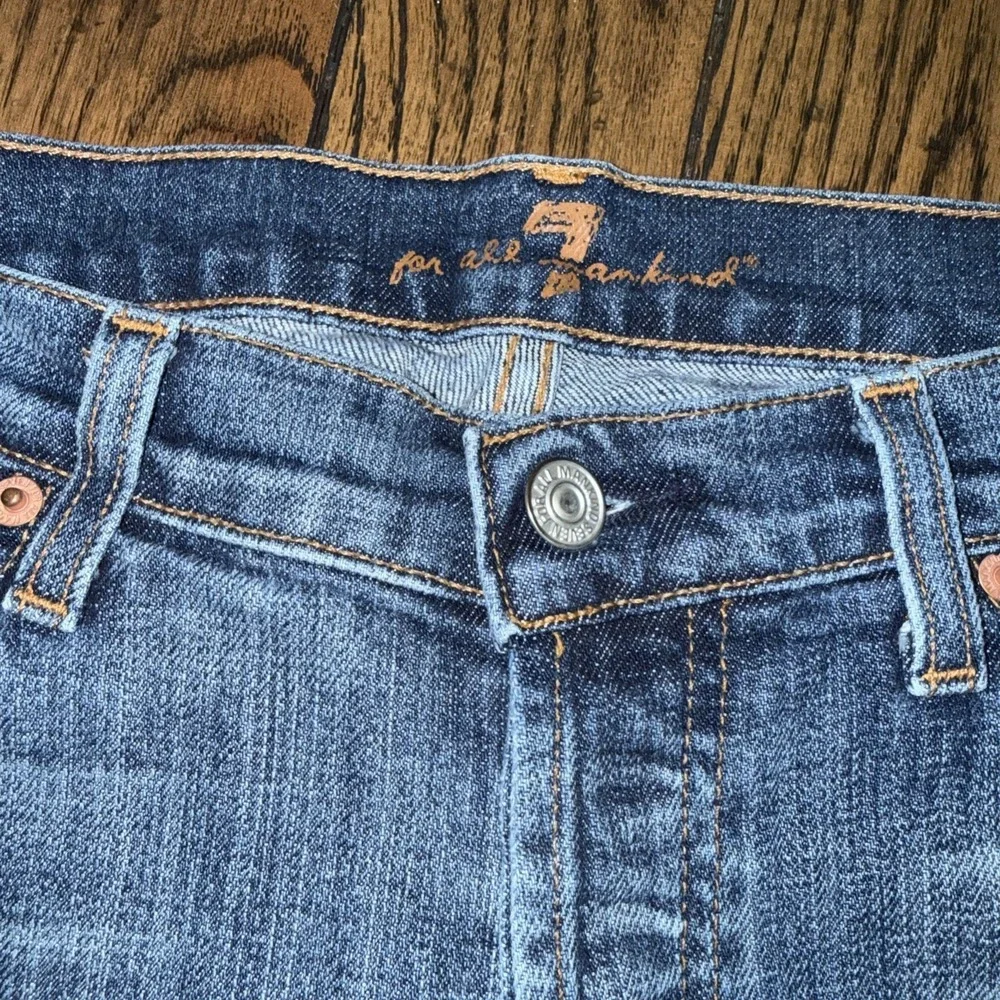 7 For All‎ Mankind Vintage Women's Boycut Stretch Low Rise Button Fly Jean Sz 30